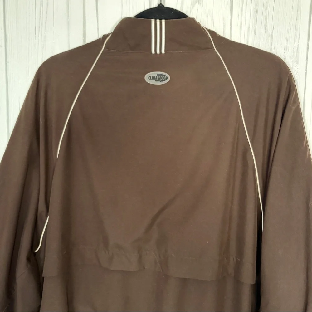 ADIDAS Men’s Y2K Dark Brown 1/4-Zip ClimaProof Windbreaker‎ Jacket, XL